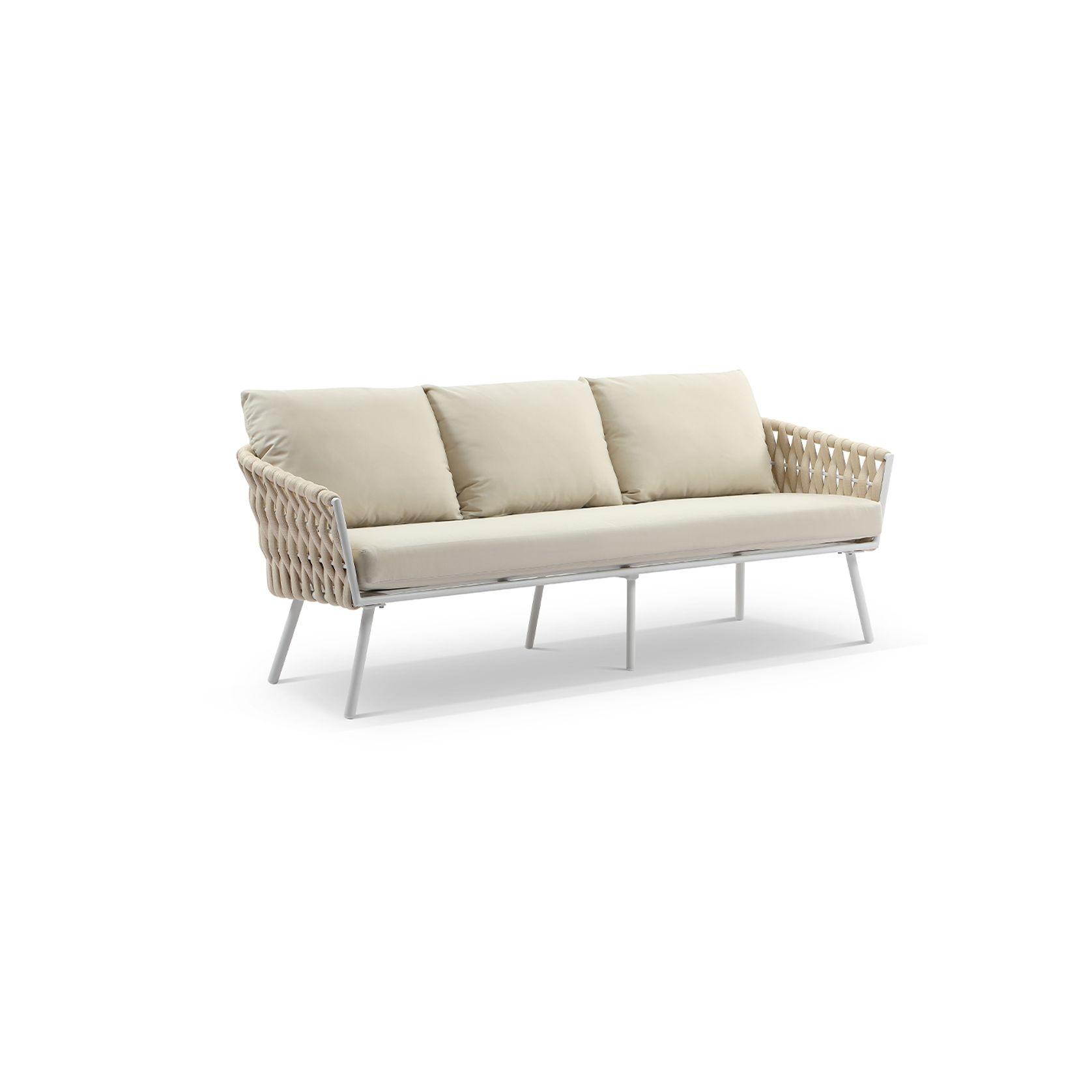 Lismore 3 Seater Outdoor Aluminium and Rope Lounge gallery detail image