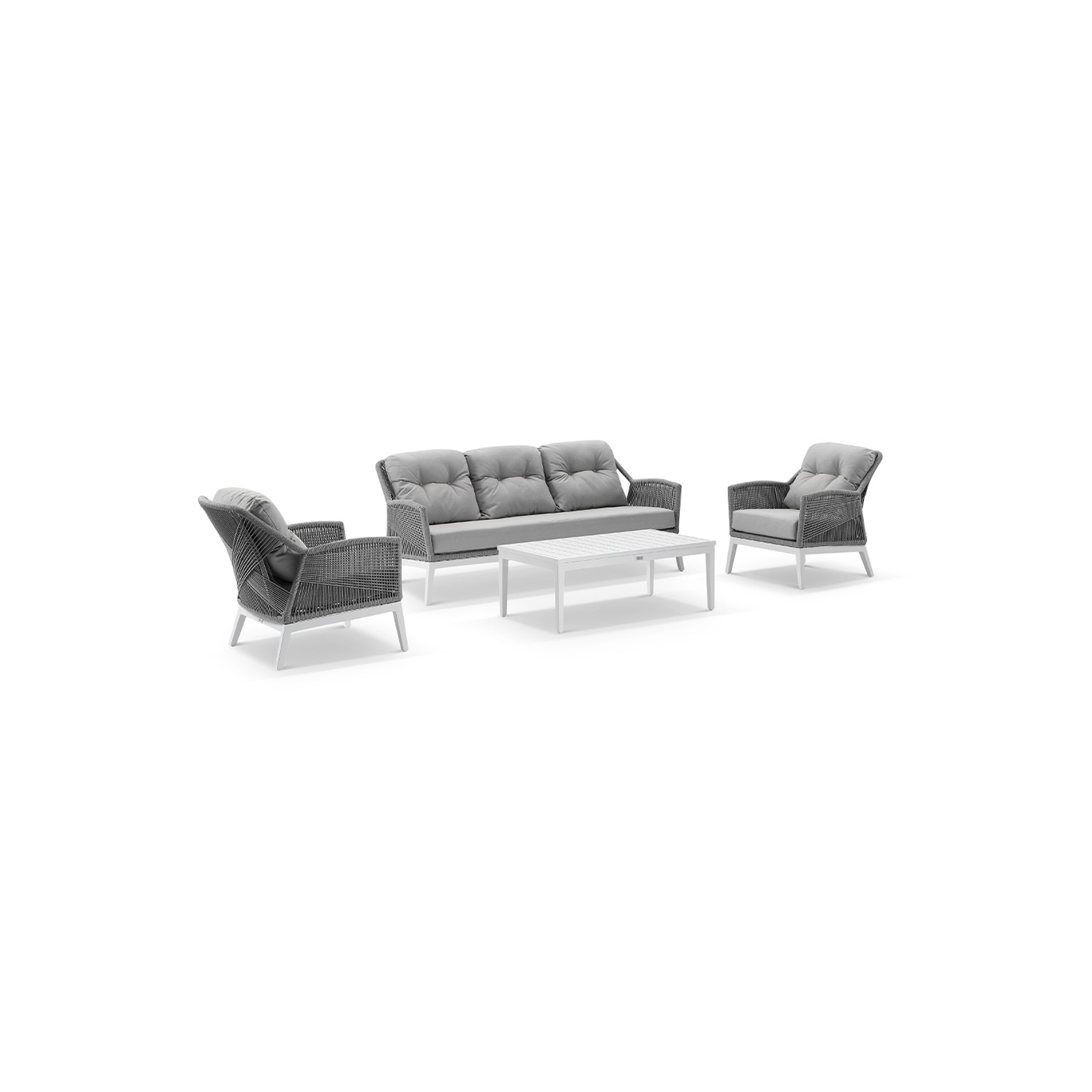 Hugo 3+1+1 Seater Outdoor & Rope Lounge w/Coffee Table gallery detail image