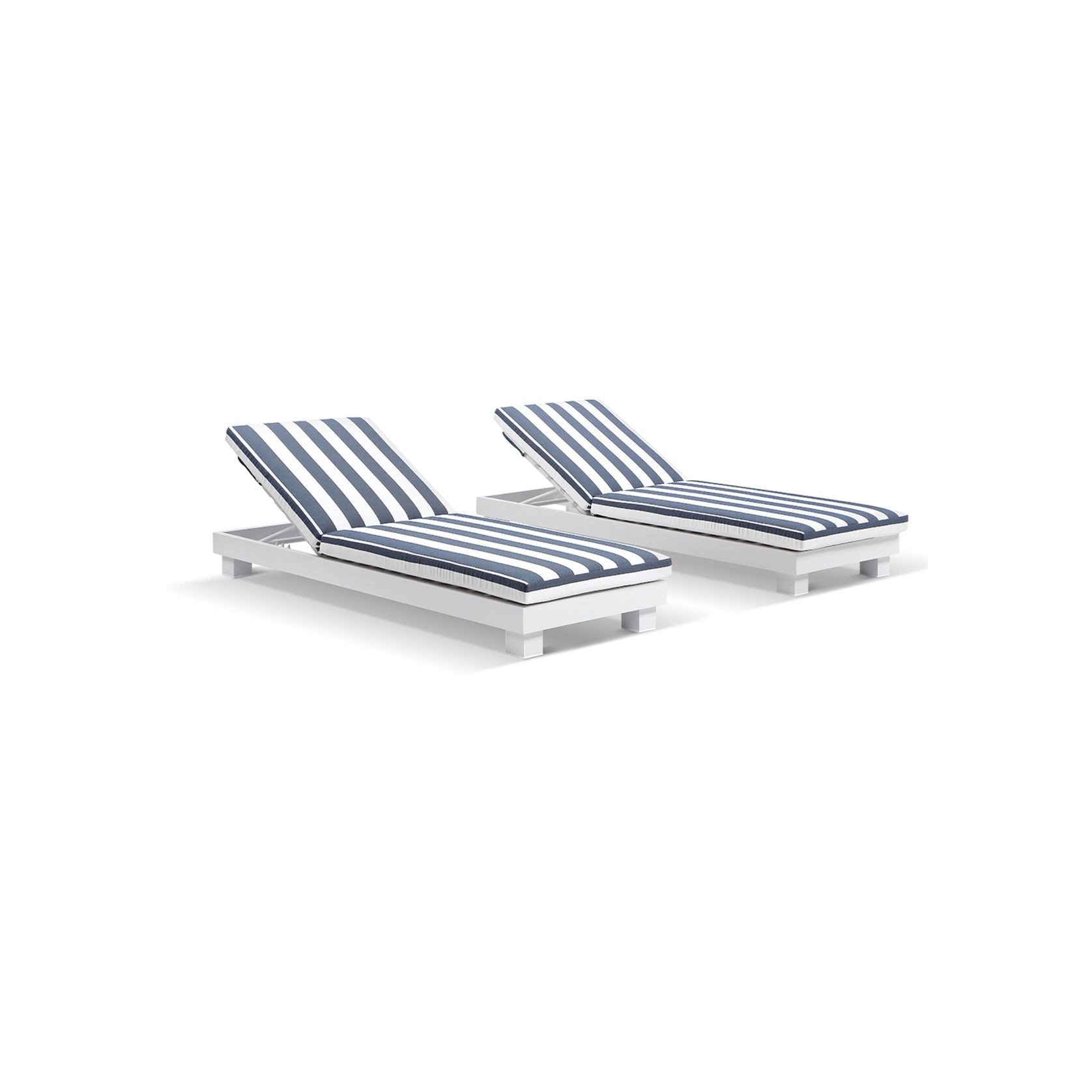Santorini Aluminium Sun Lounge Set in White gallery detail image