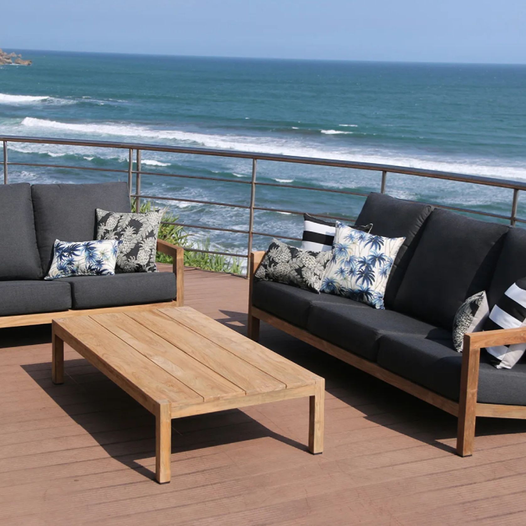 Venlo 3pc Teak Outdoor Lounge Setting ArchiPro AU