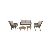 Toukley 2+1+1 Rope & Timber Lounge Set w/ Coffee Table gallery detail image