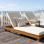 Santorini Aluminium Sun Lounge Set in Teak Look Finish gallery detail image