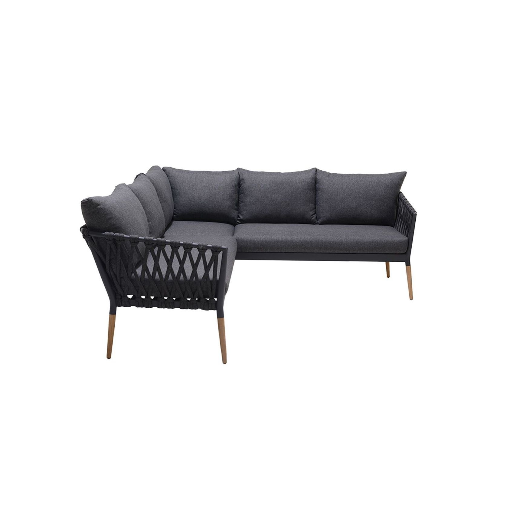 Silas Charcoal Rope Corner Lounge Set with Coffee Table gallery detail image