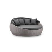 Large Newport Outdoor Wicker Round Daybed W/ Canopy gallery detail image