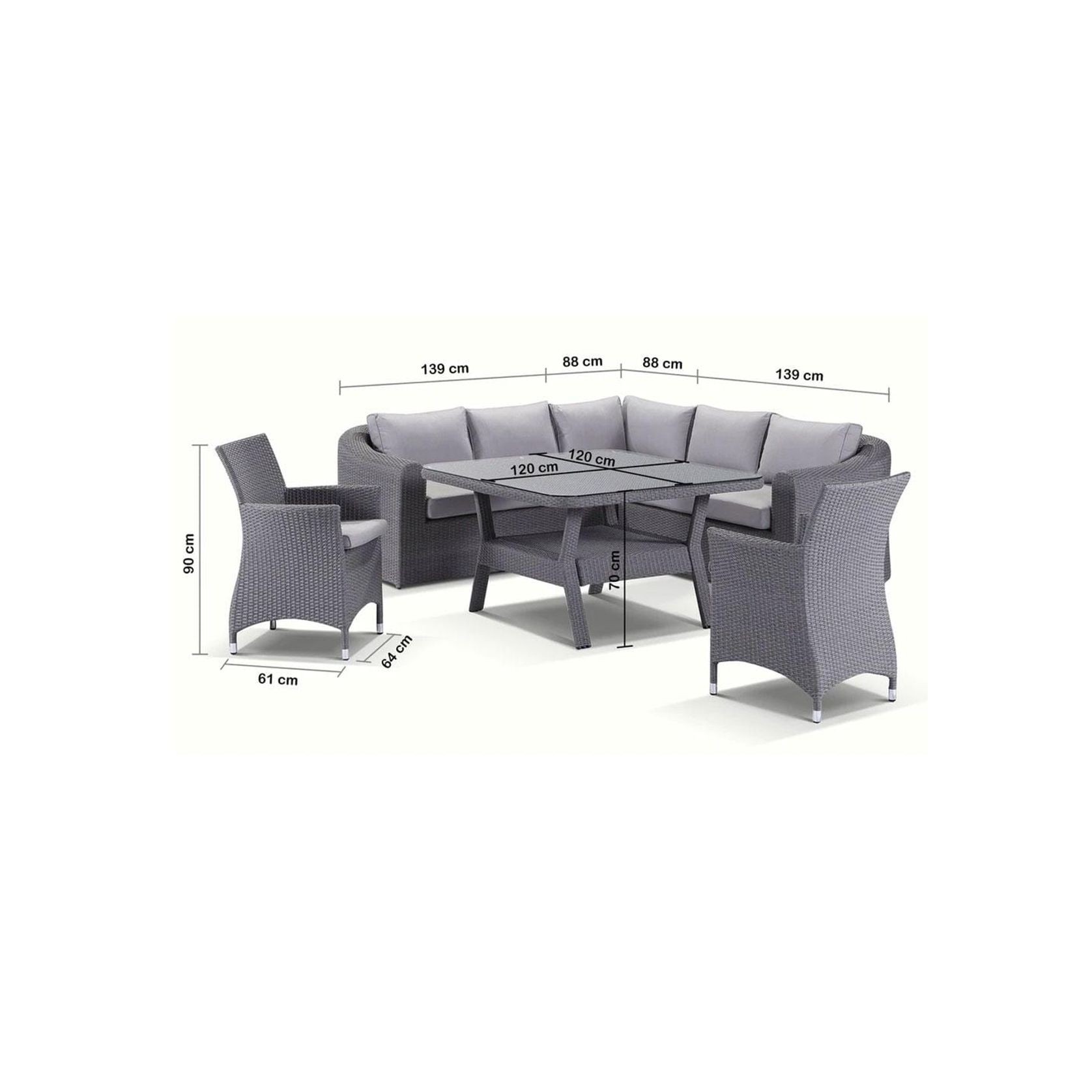 Subiaco 6 Piece Modular Lounge Furniture Set gallery detail image