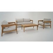 Caledonia Outdoor Lounge & Armchairs with Oat Cushions gallery detail image