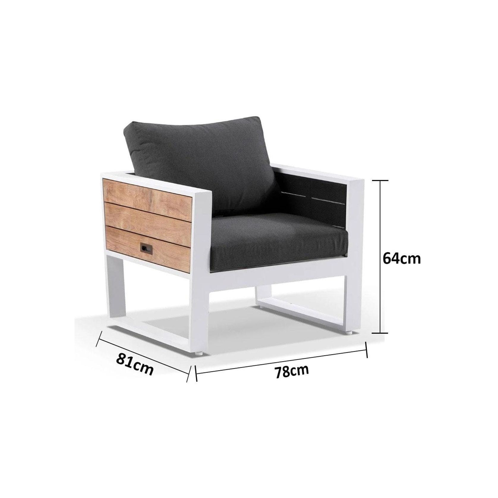 Corfu 1 Seater Teak Timber Lounge  with Sunbrella® gallery detail image