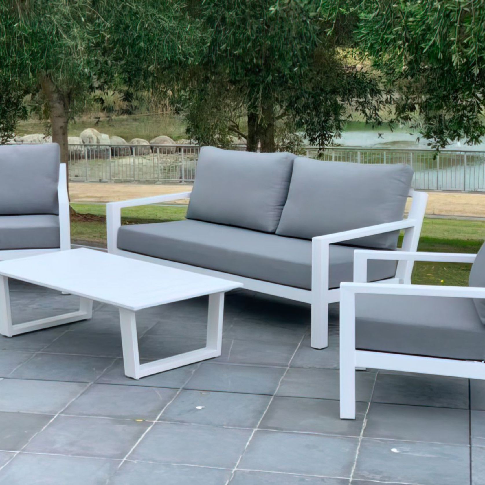 Gemini Outdoor Lounge Set | White gallery detail image