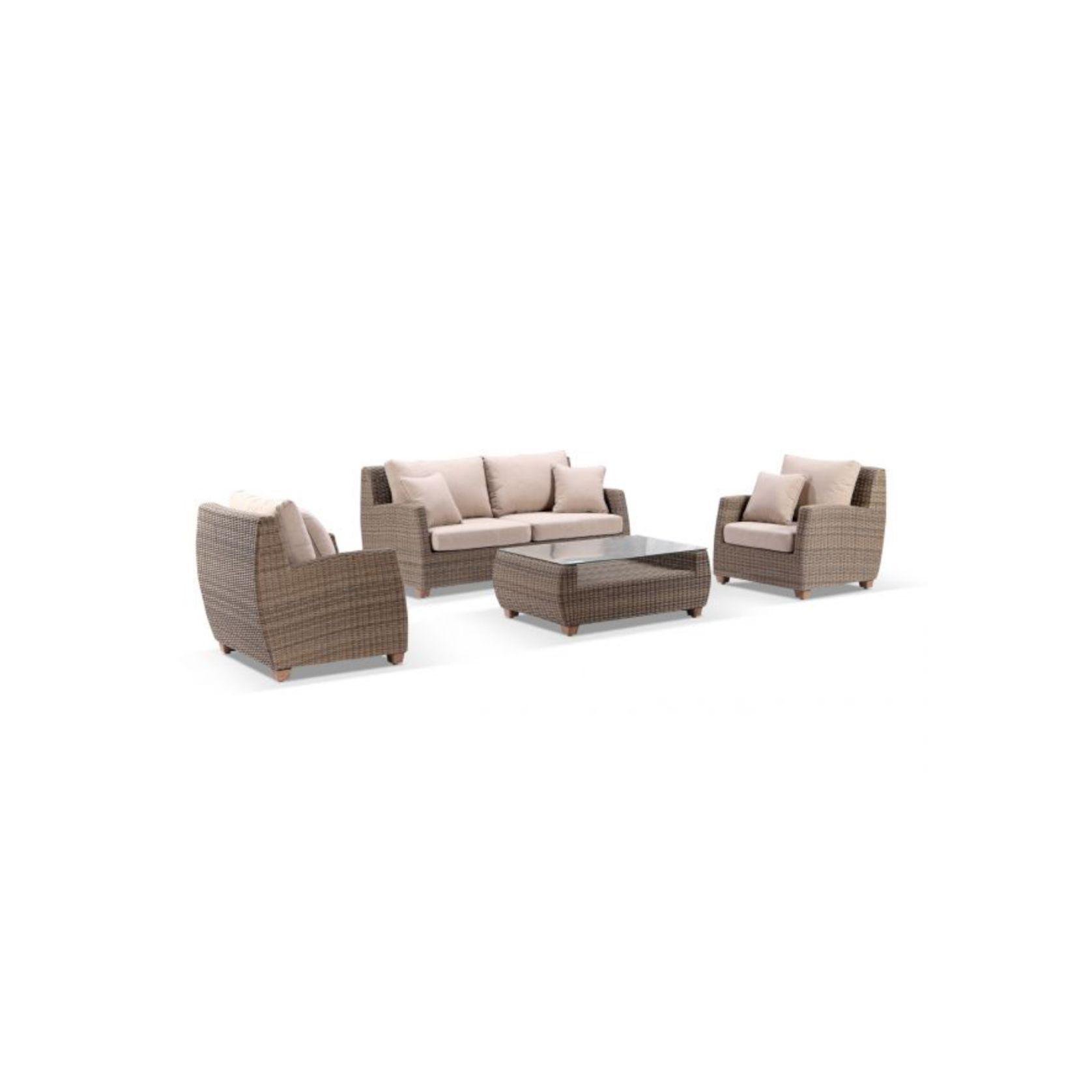 Grange 3+1+1 Wicker Lounge Setting with Coffee Table gallery detail image