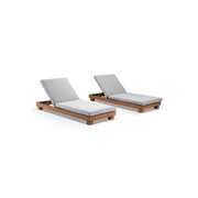 Santorini Aluminium Sun Lounge Set | Grey Cushions gallery detail image