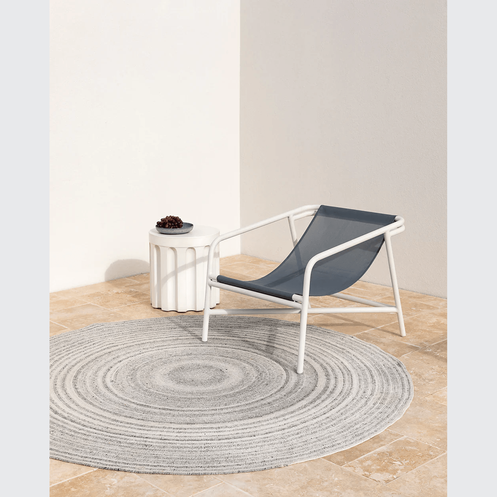 Baya Palm Cove Round Rug - Pumice | Indoor or Outdoor gallery detail image