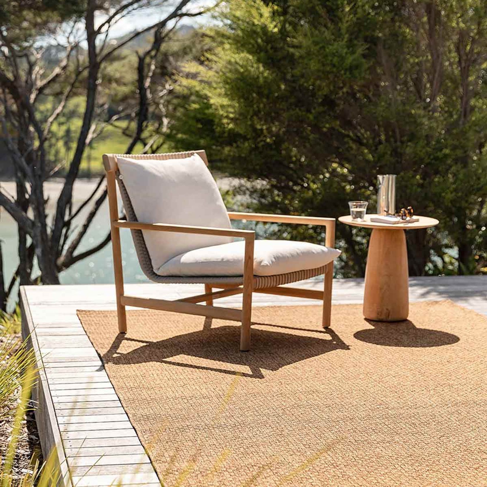 Baya Flax Outdoor Rug - Teak gallery detail image