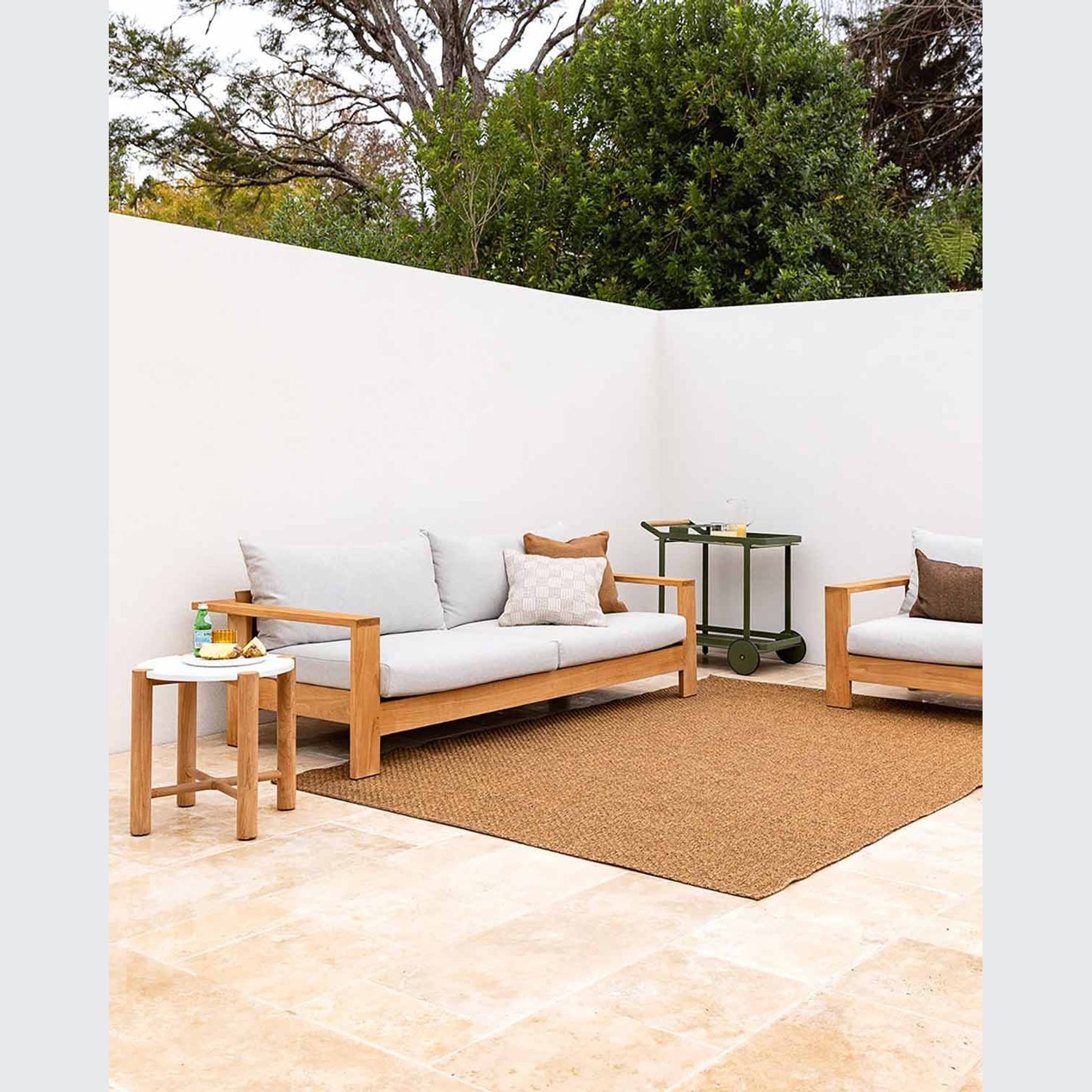Baya Flax Outdoor Rug - Teak gallery detail image
