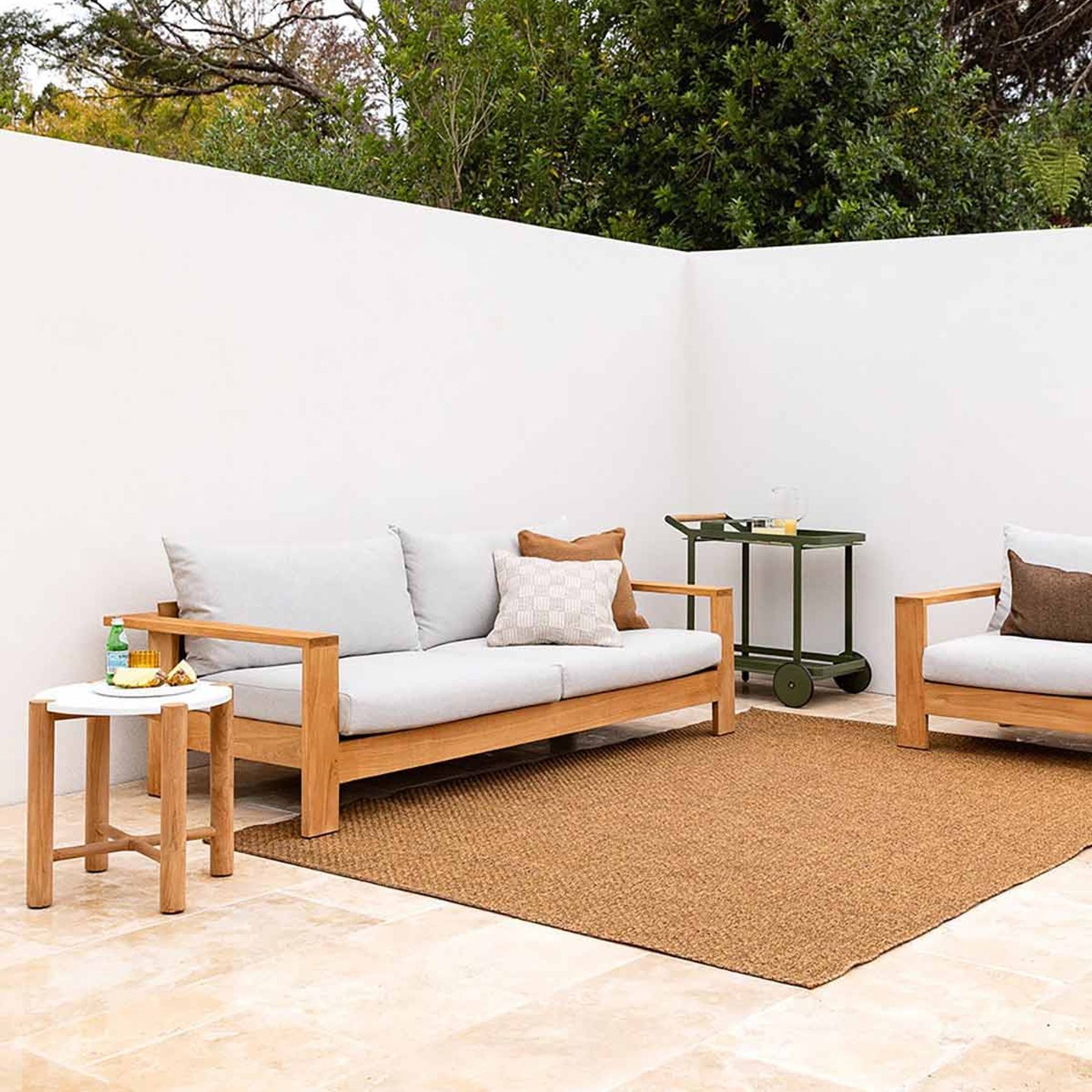 Baya Flax Outdoor Rug - Teak gallery detail image