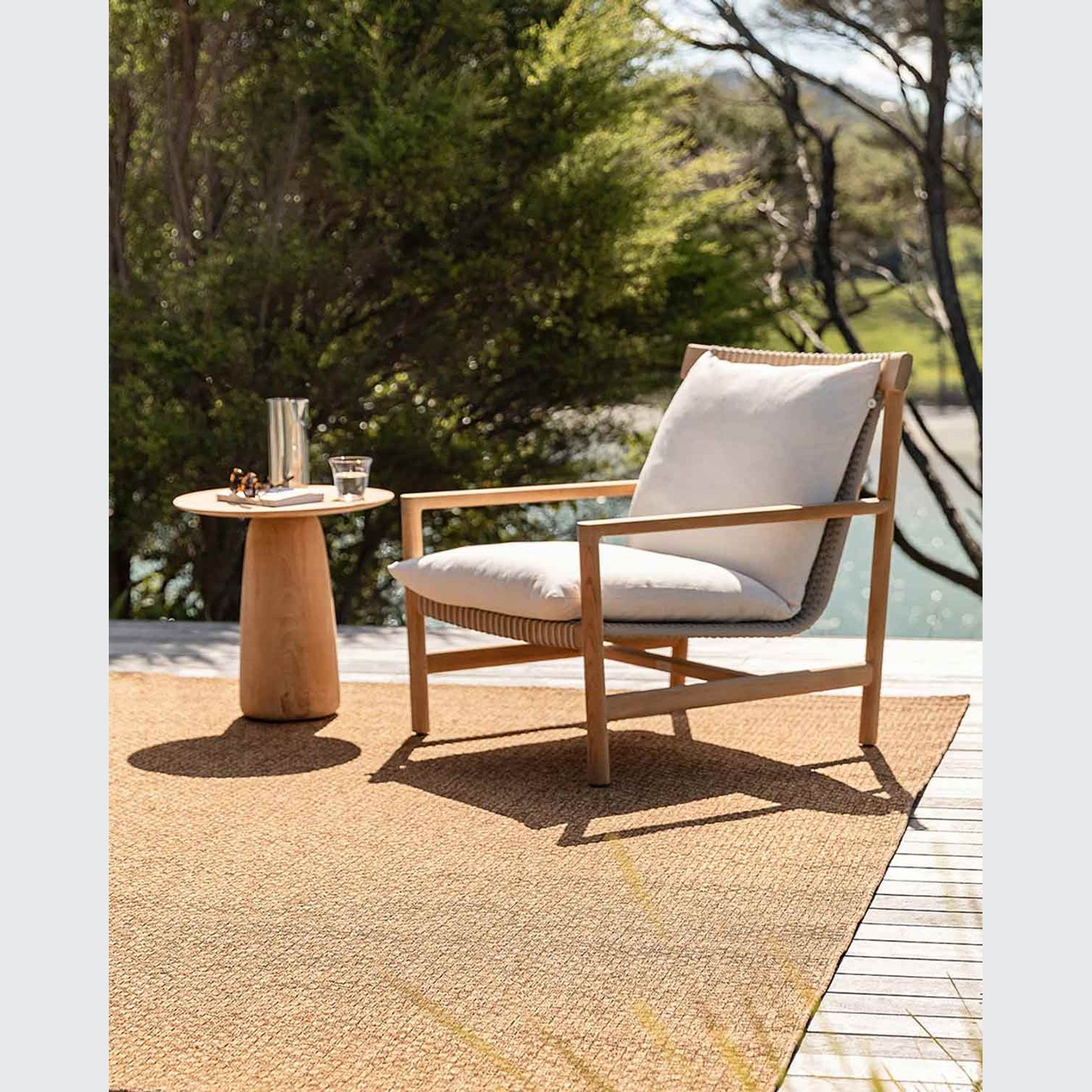Baya Flax Outdoor Rug - Teak gallery detail image