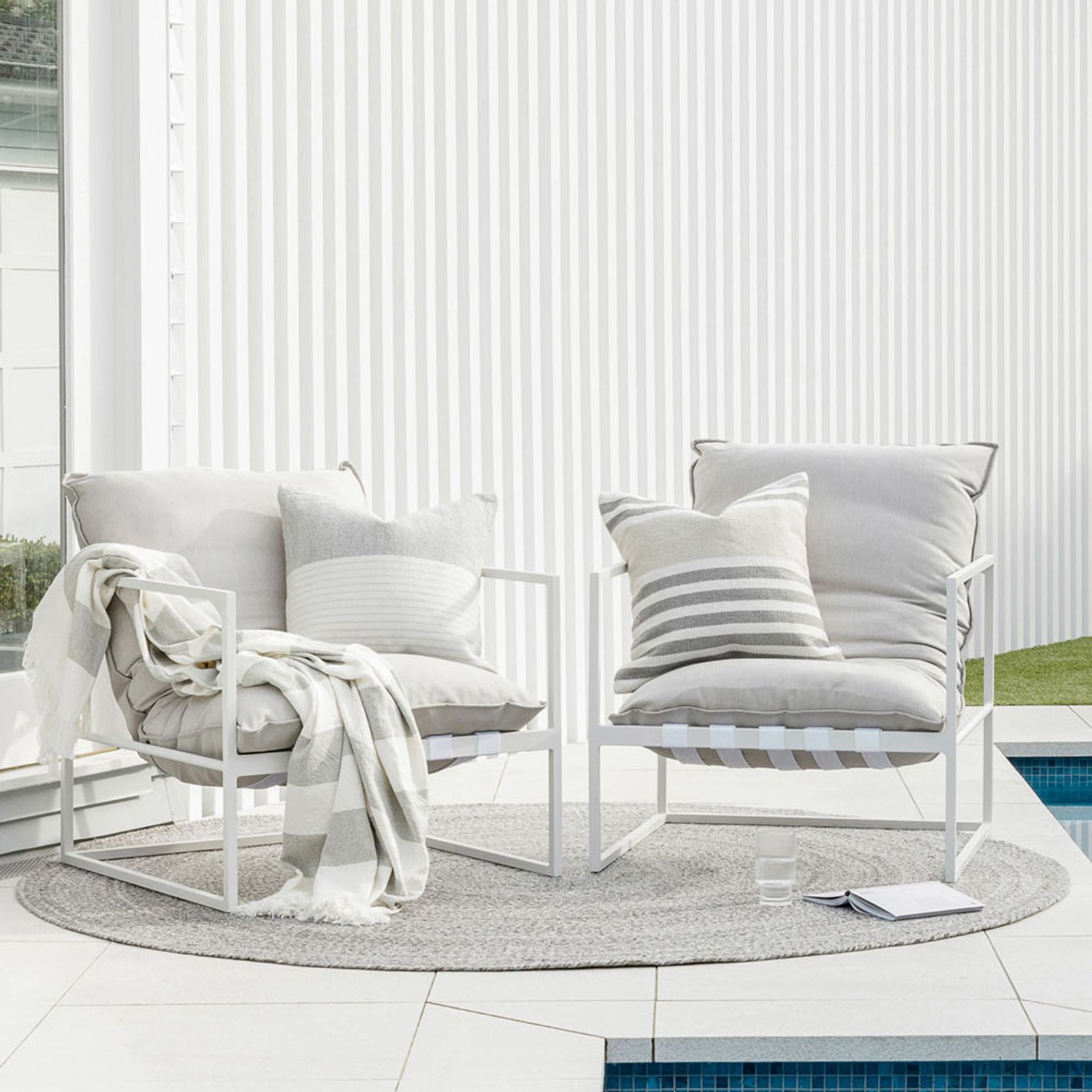 Baya Mornington Outdoor Rug - Dark Pebble | Recycled PET Fibre gallery detail image