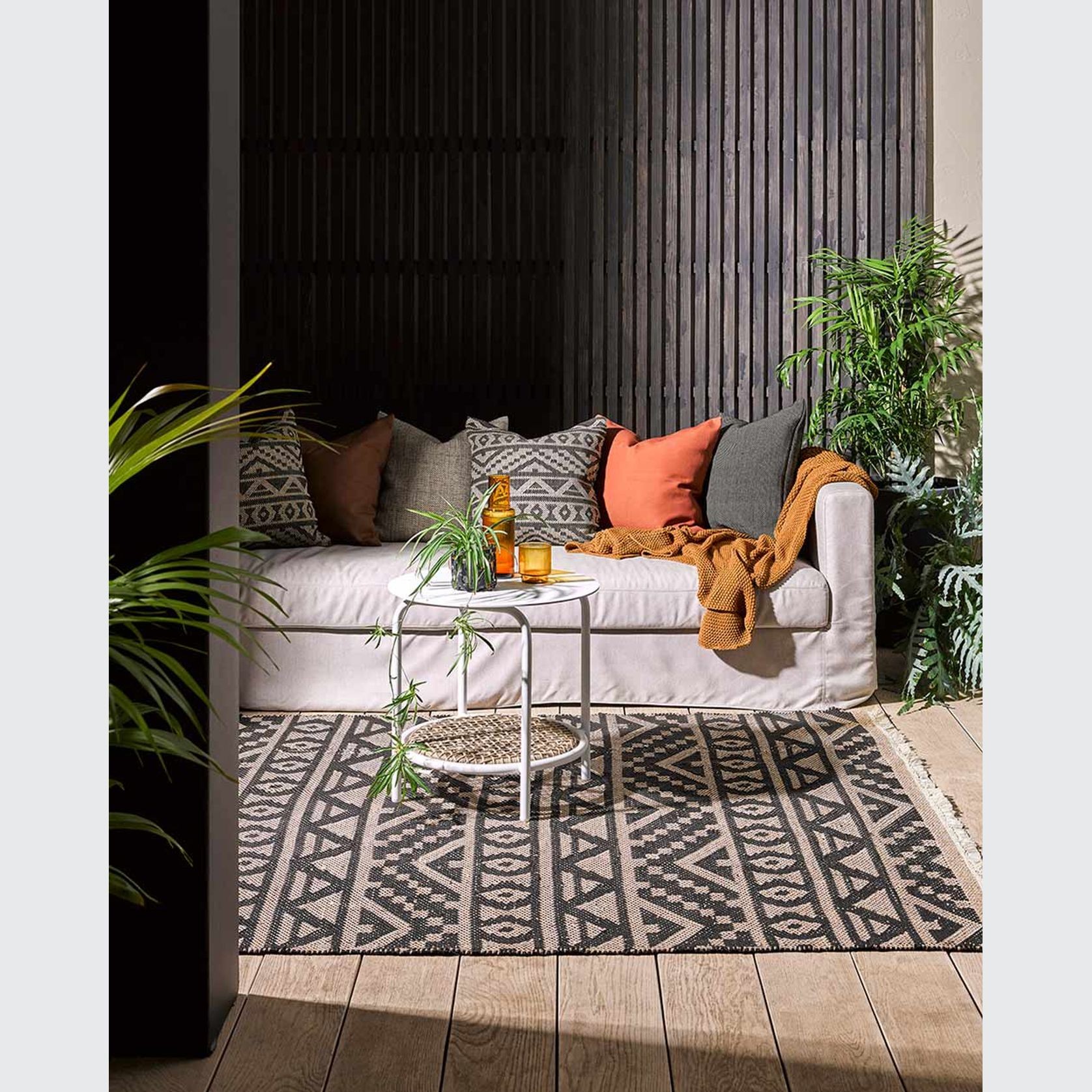 Baya Sifiso Outdoor Rug - Black/Taupe gallery detail image