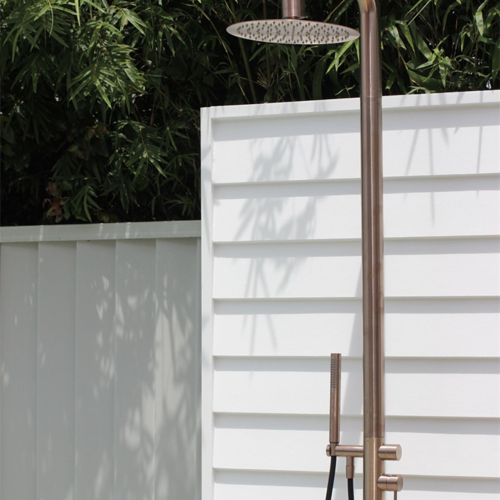 Zen SS316L Outdoor Freestanding Shower Column | Brushed Bronze gallery detail image