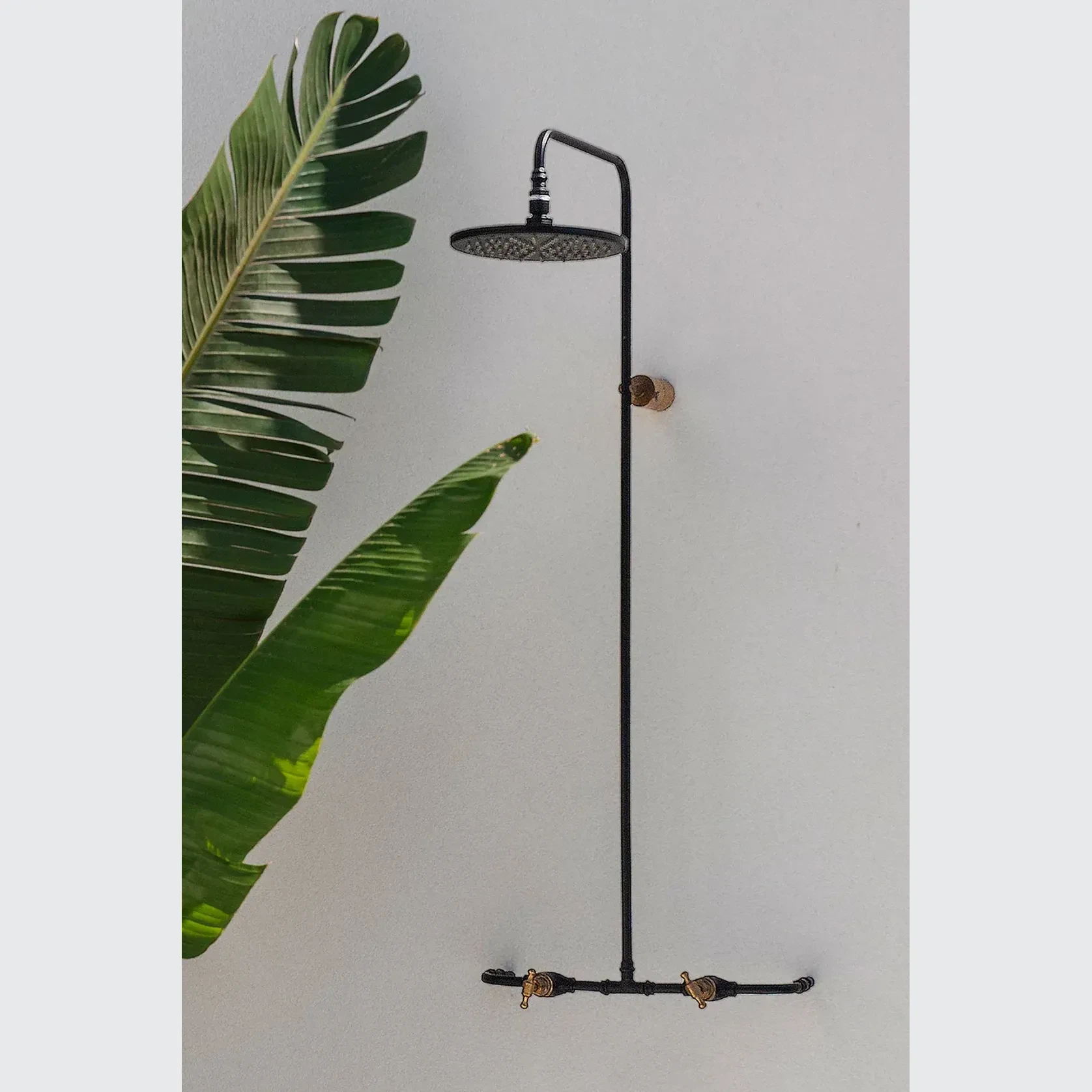 Noosa Wall Mount Outdoor Shower | Hot+Cold | Black gallery detail image