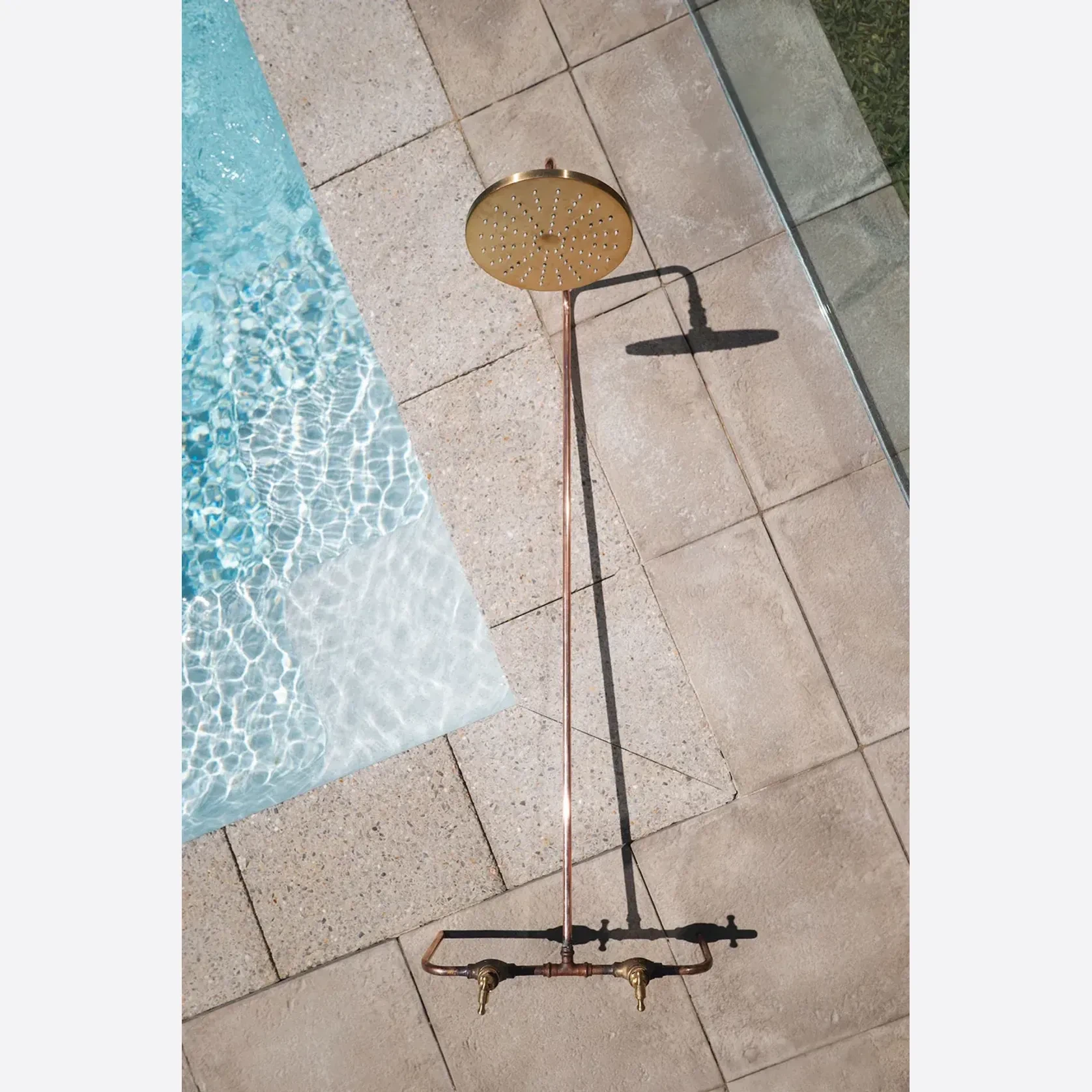 Noosa Wall Mount Outdoor Shower | Hot+Cold | Brass gallery detail image