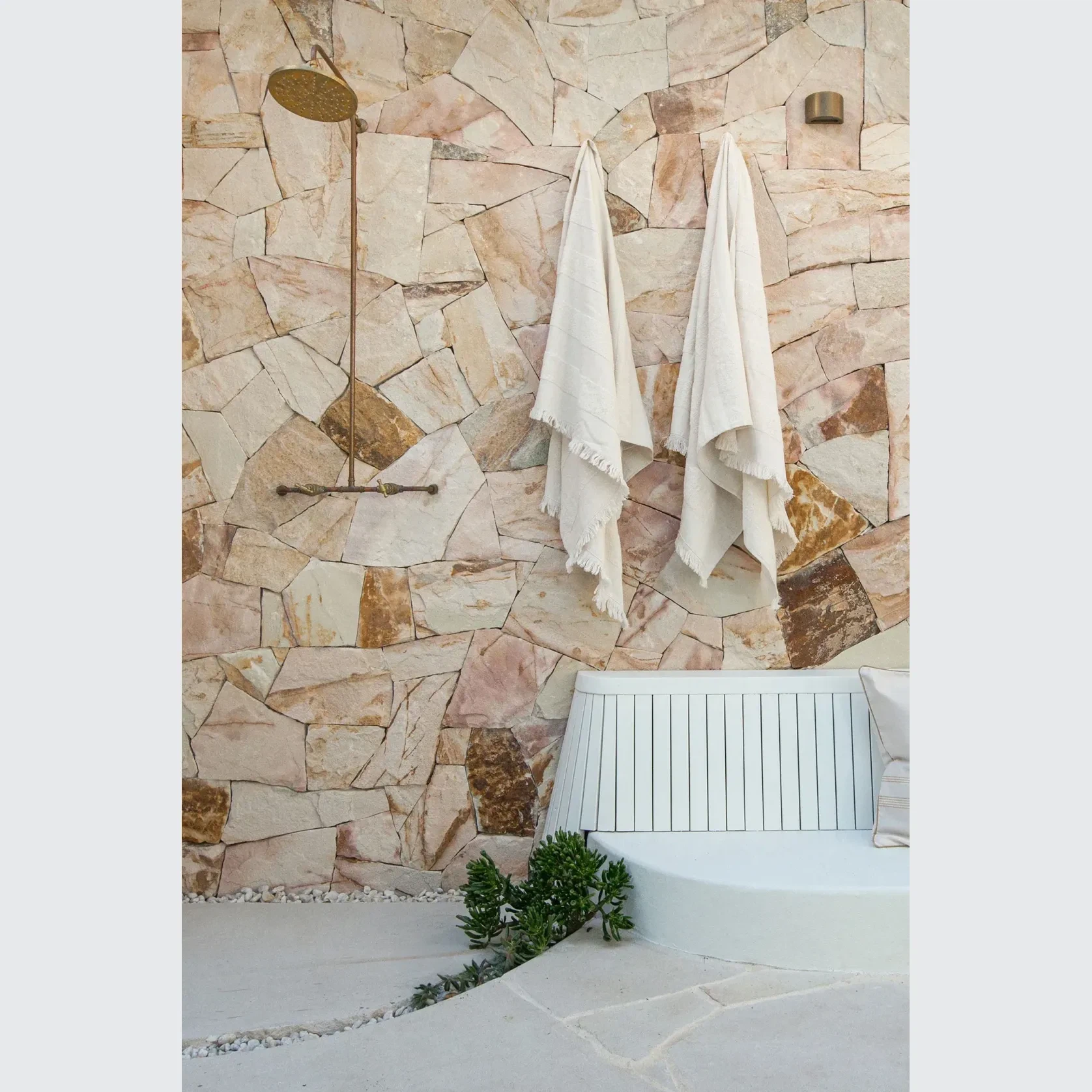 Noosa Wall Mount Outdoor Shower | Hot+Cold | Brass gallery detail image