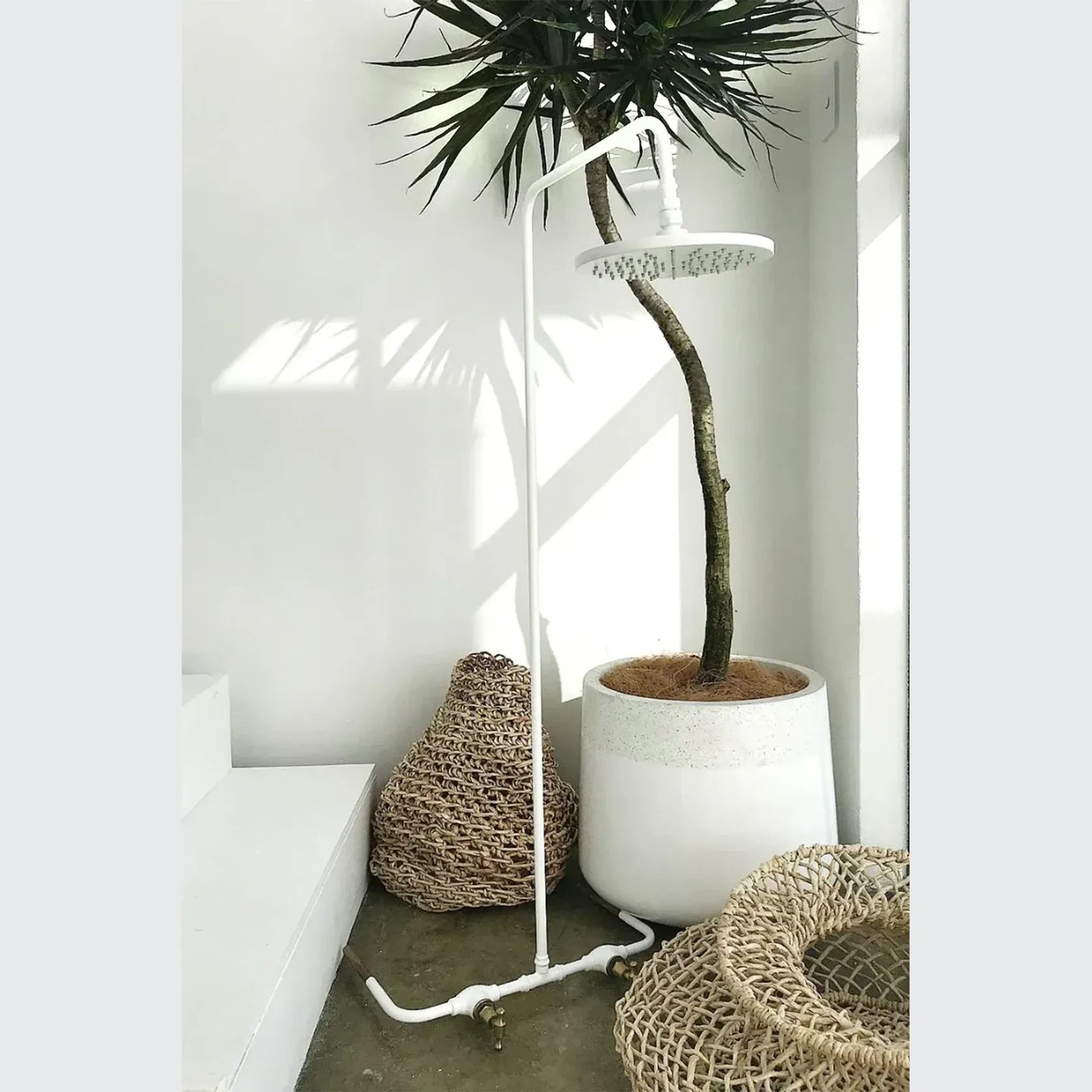 Noosa Wall Mount Outdoor Shower | Hot+Cold | White gallery detail image