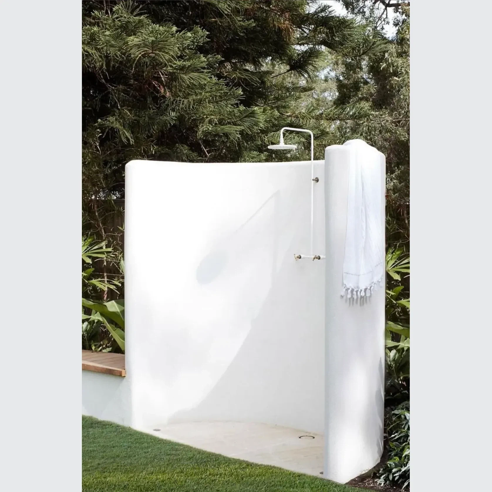 Noosa Wall Mount Outdoor Shower | Hot+Cold | White | ArchiPro AU