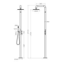 Zen SS316L Outdoor Freestanding Shower Column | Graphite gallery detail image