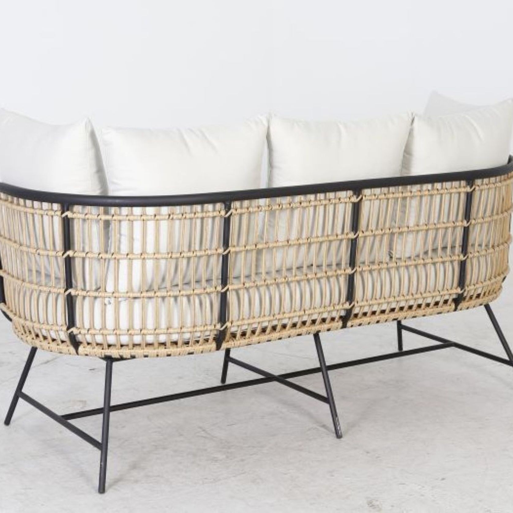 Arden Bamboo Wicker 2 Seater Outdoor Lounge gallery detail image