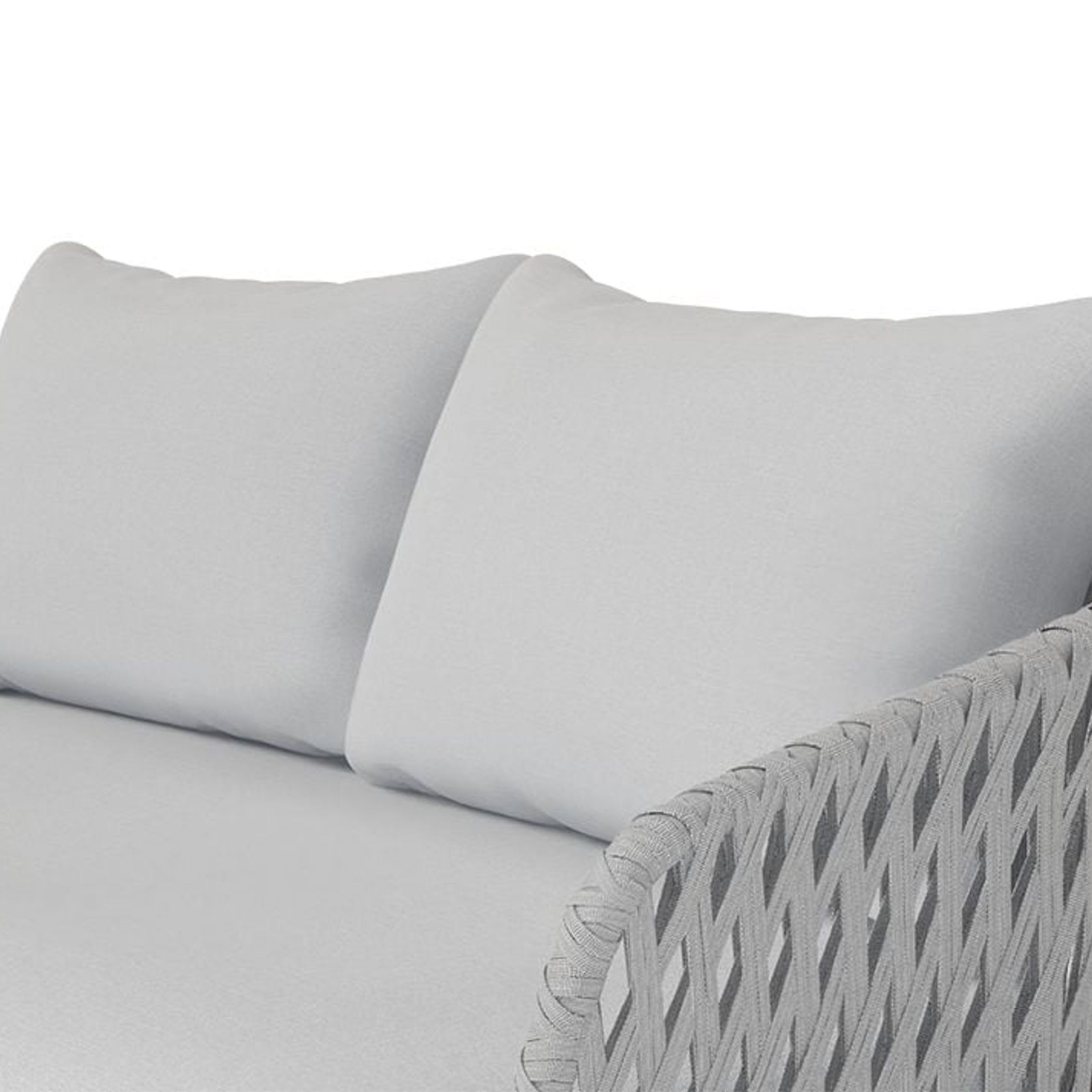 Alma Lounge Chair Outdoor Two Seater White Light Grey Cushion