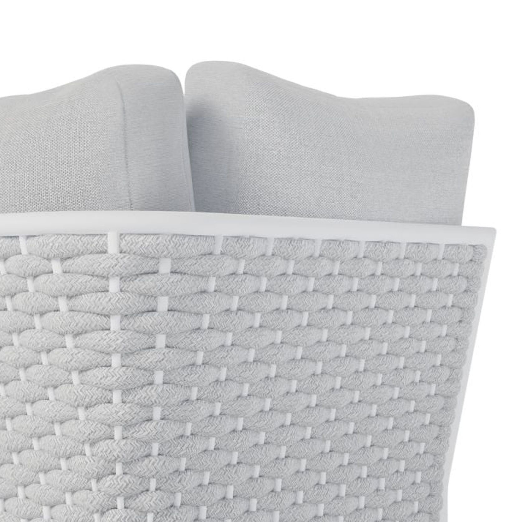 Siano Modular Left Arm 2 Seater - Outdoor -White - Light Grey Cushion gallery detail image