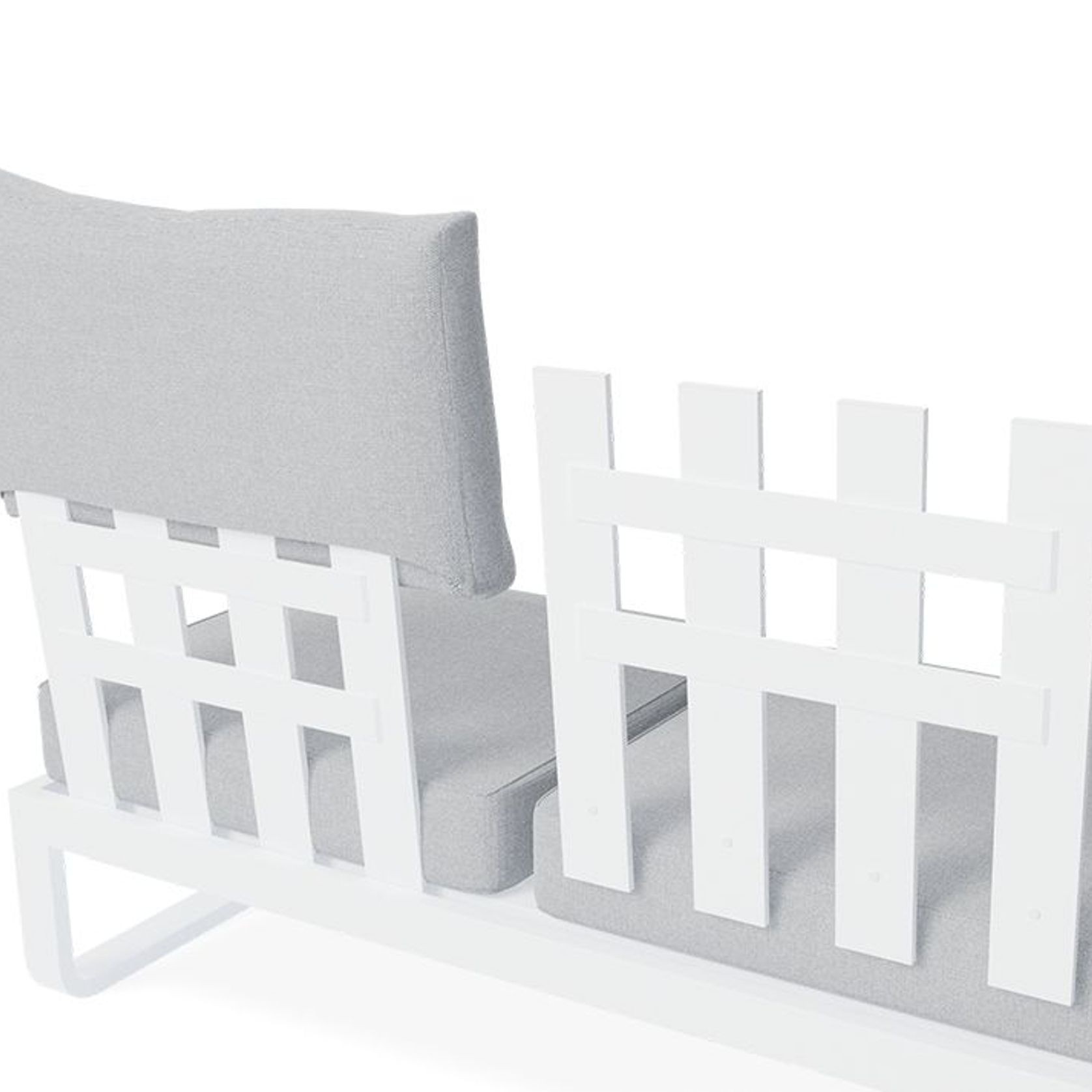 Fino Outdoor 3 Seater Sunlounge in Matt White Frame / Light Grey Fabric gallery detail image