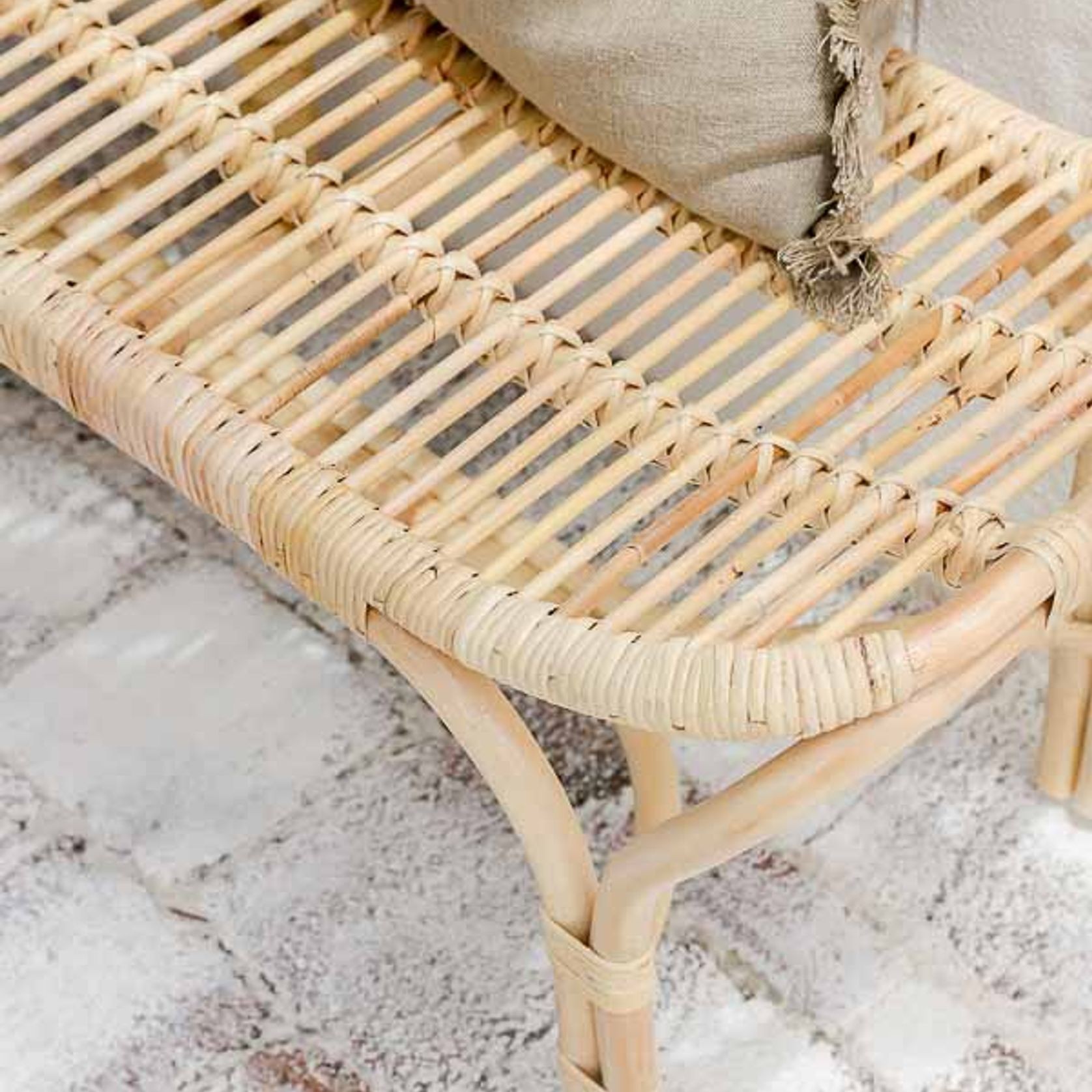 Lombok Rattan Bench Seat 140cm gallery detail image
