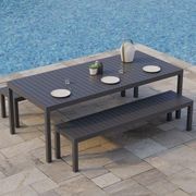 Halki Bench Seat - Outdoor - 190cm - Charcoal gallery detail image
