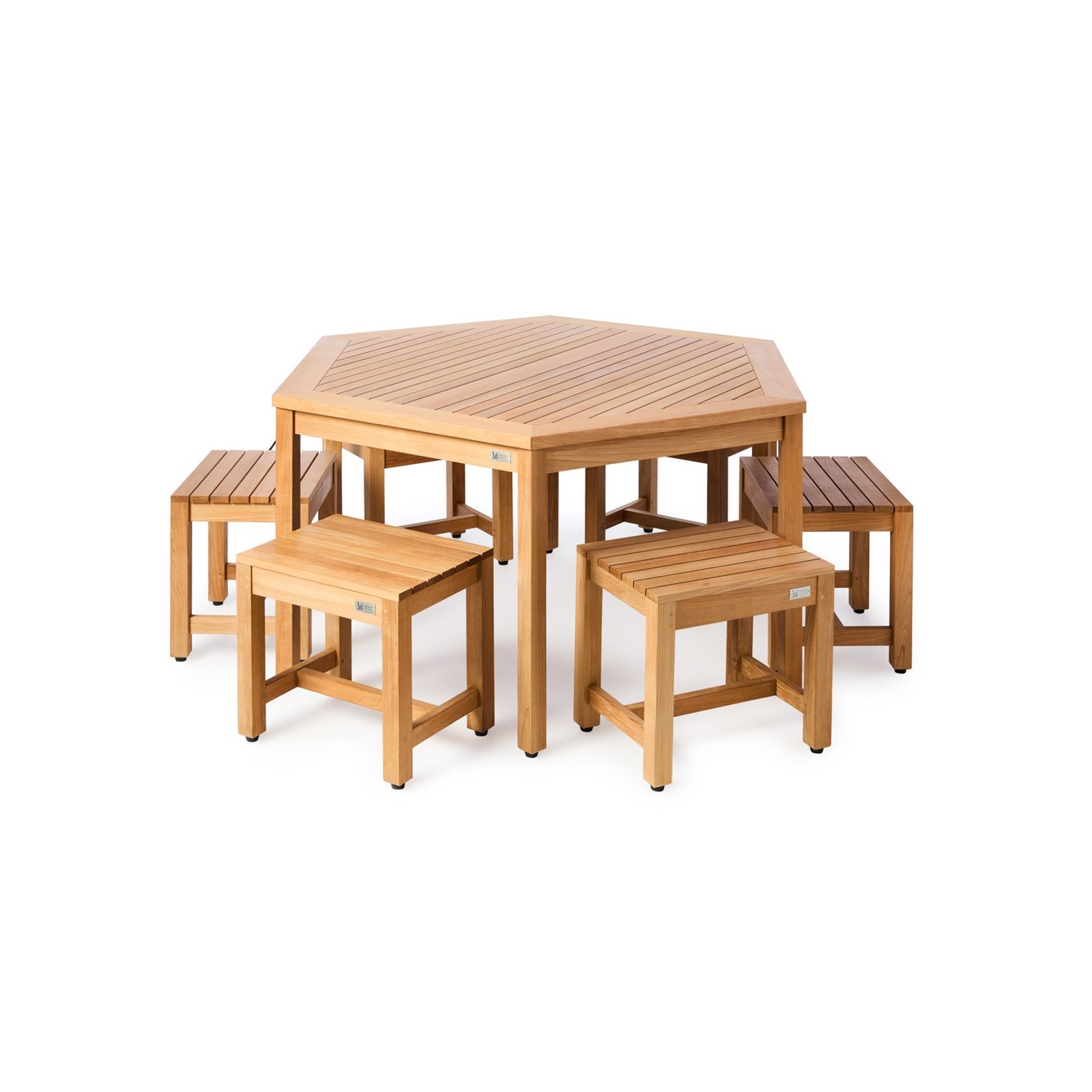 Cumberland Teak Hexagonal Table gallery detail image