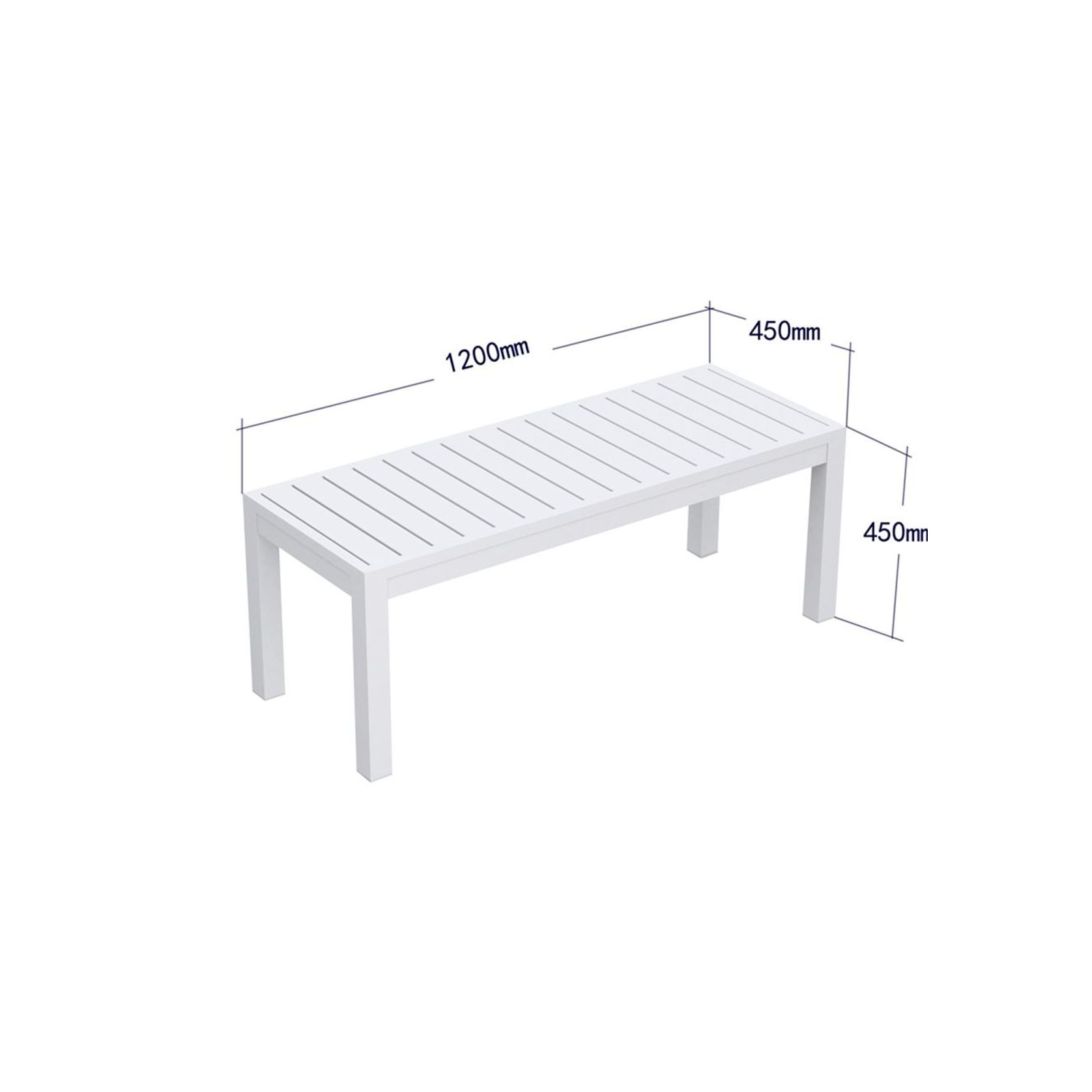 Halki Bench Seat - Outdoor - 120cm - White gallery detail image