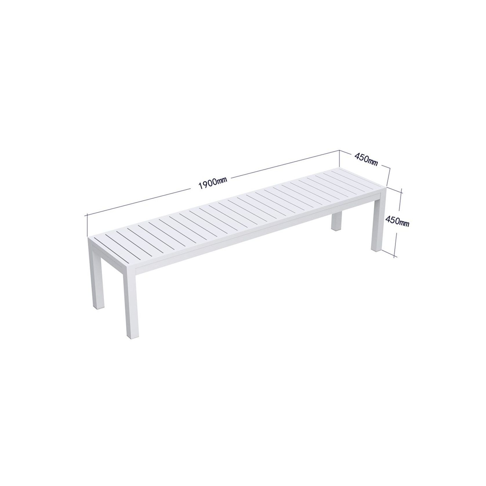 Halki Bench Seat - Outdoor - 190cm - White gallery detail image