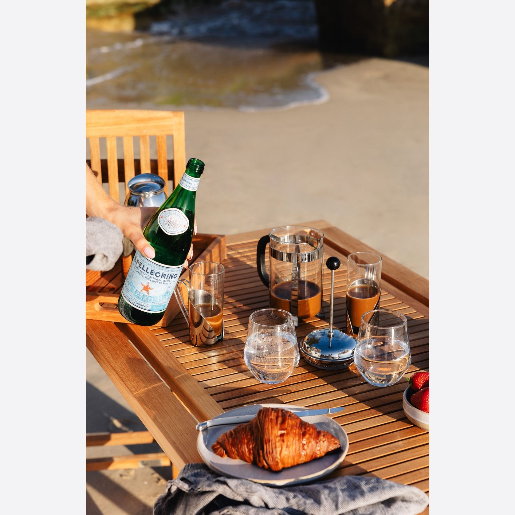 Harrington Teak Folding Table gallery detail image