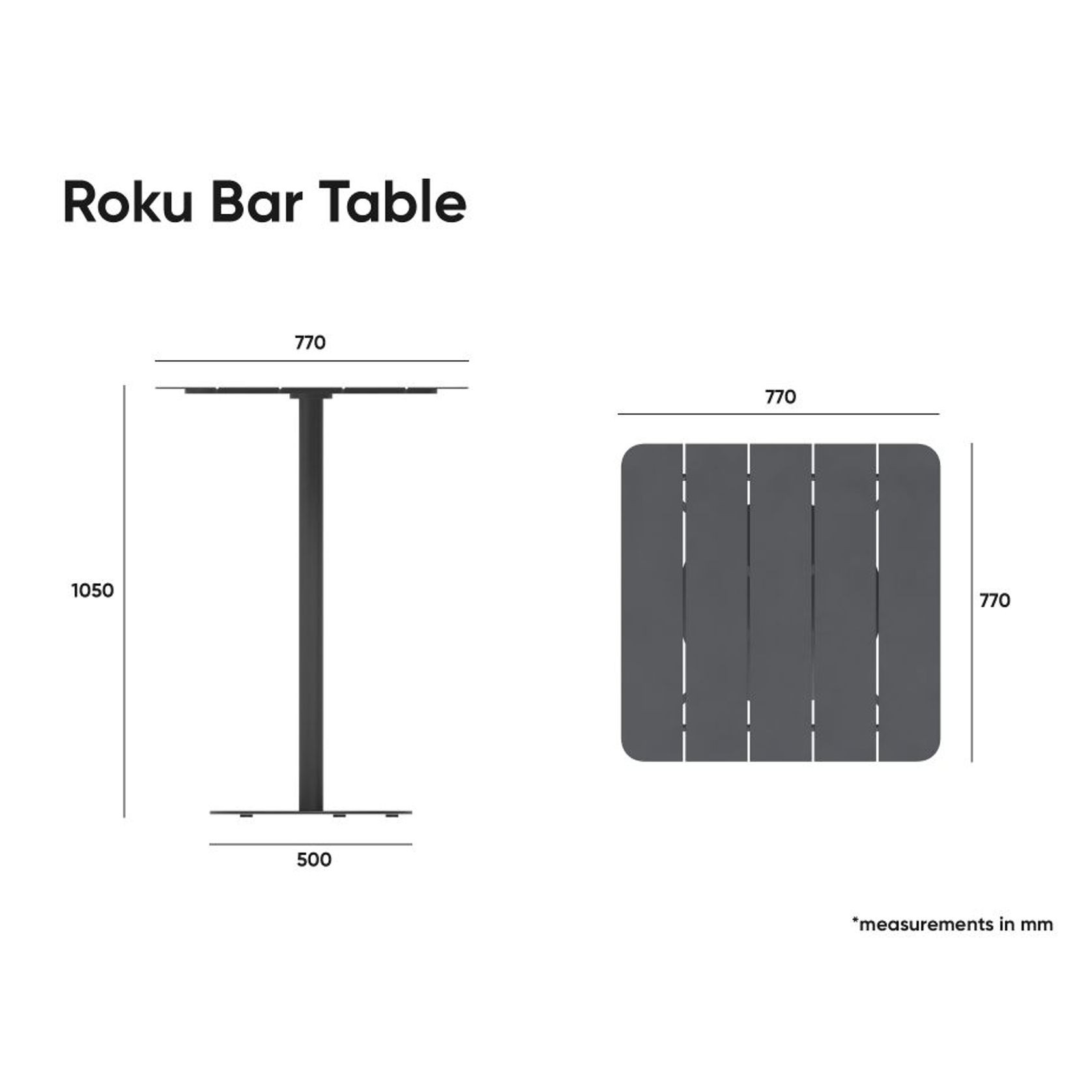 Roku High Bar Table - Outdoor gallery detail image