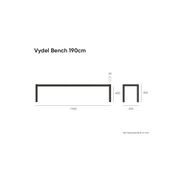 Vydel Bench Seat - Outdoor - 190cm - Teak - Charcoal gallery detail image