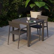 Halki Table Matt Charcoal Aluminium 77cm x 77xm gallery detail image