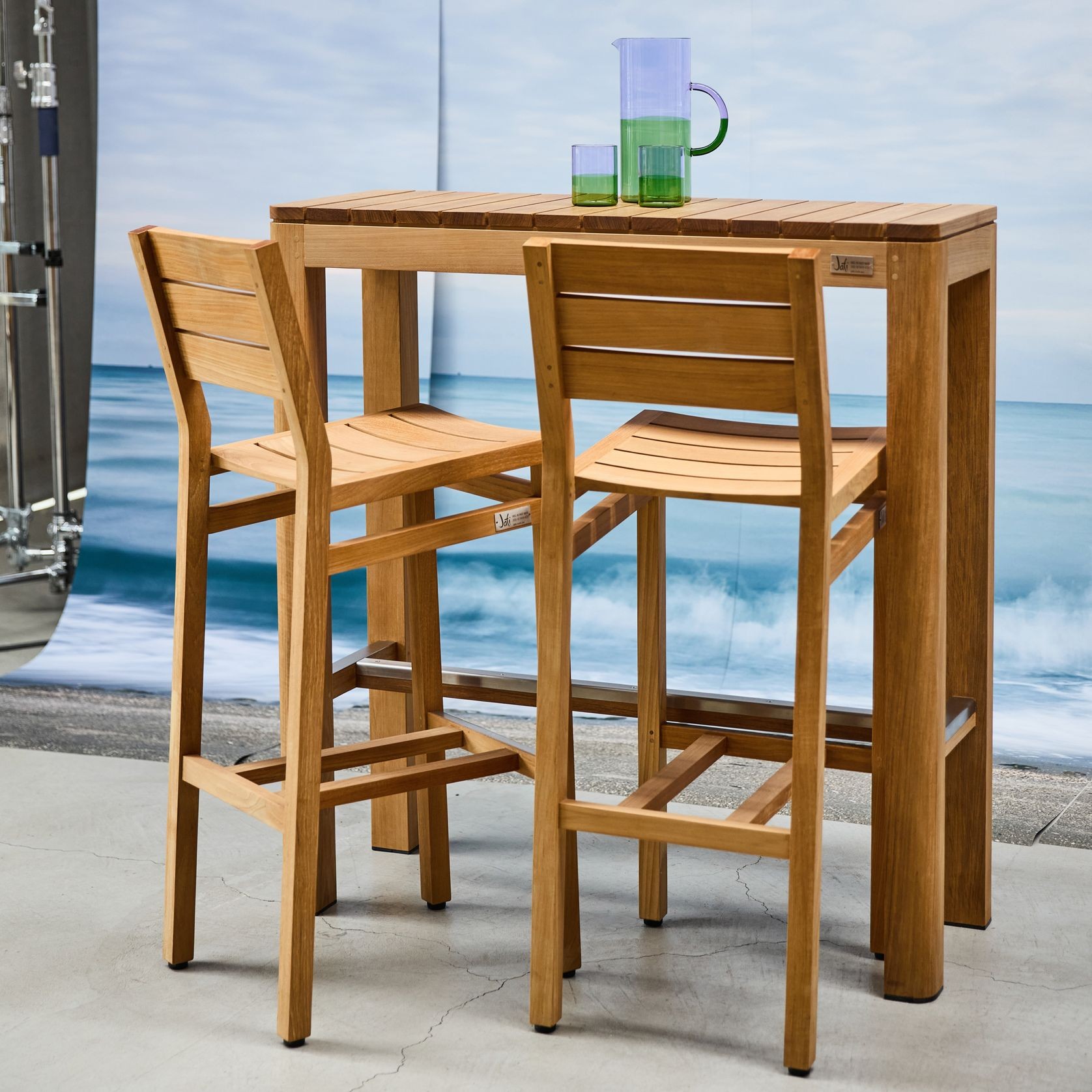 Brunswick Narrow Teak Bar Table gallery detail image