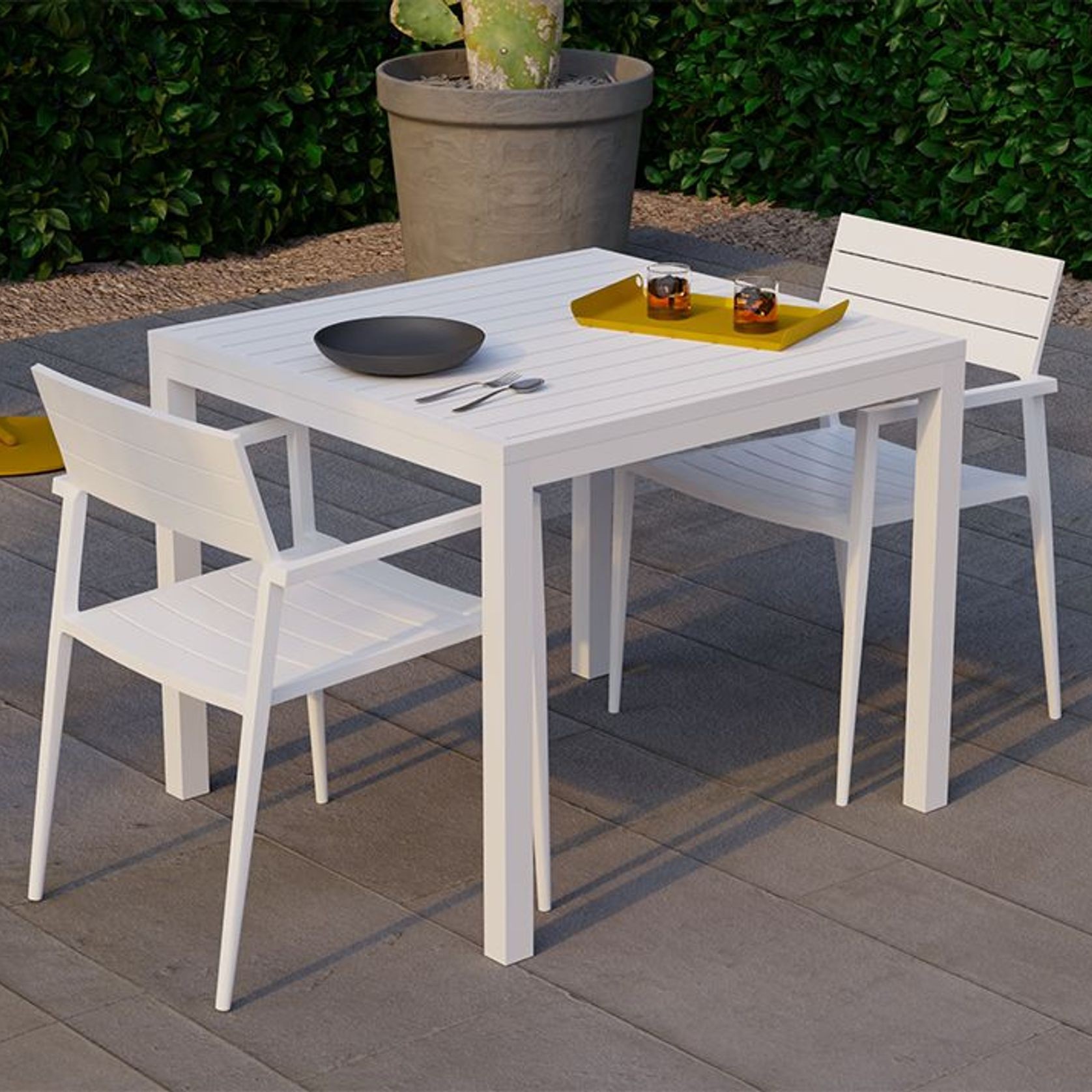 Halki Table - Outdoor - 90cm x 90cm - White gallery detail image