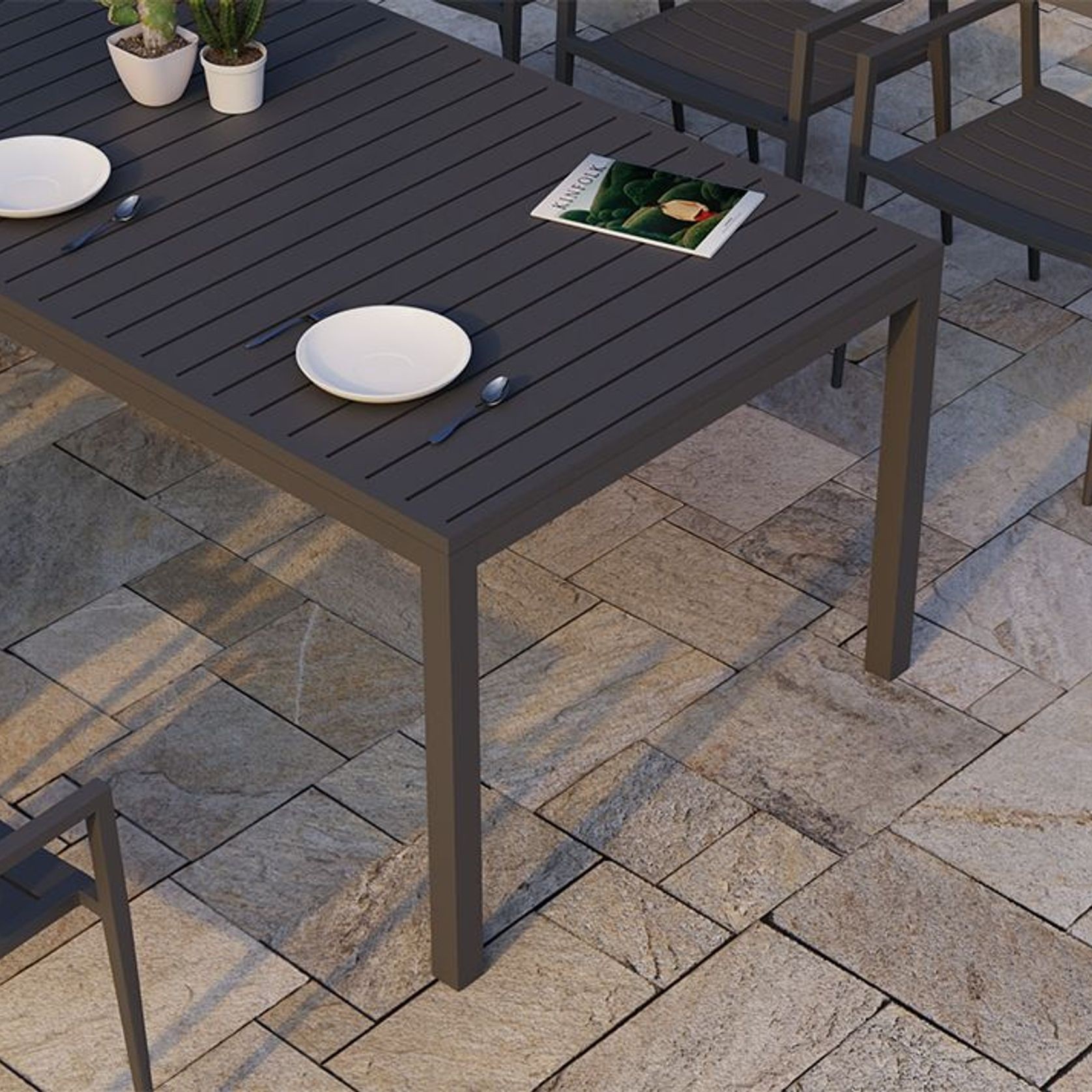 Halki Table - Outdoor - 220cm x 100cm - Charcoal gallery detail image