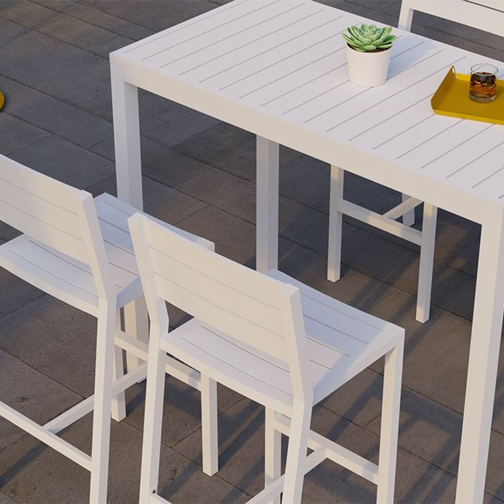 Halki Table - Outdoor - High Bar - 125cm x 65cm - White gallery detail image