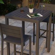 Halki Table - Outdoor - High Bar - Matt Charcoal 77 x 77cm gallery detail image