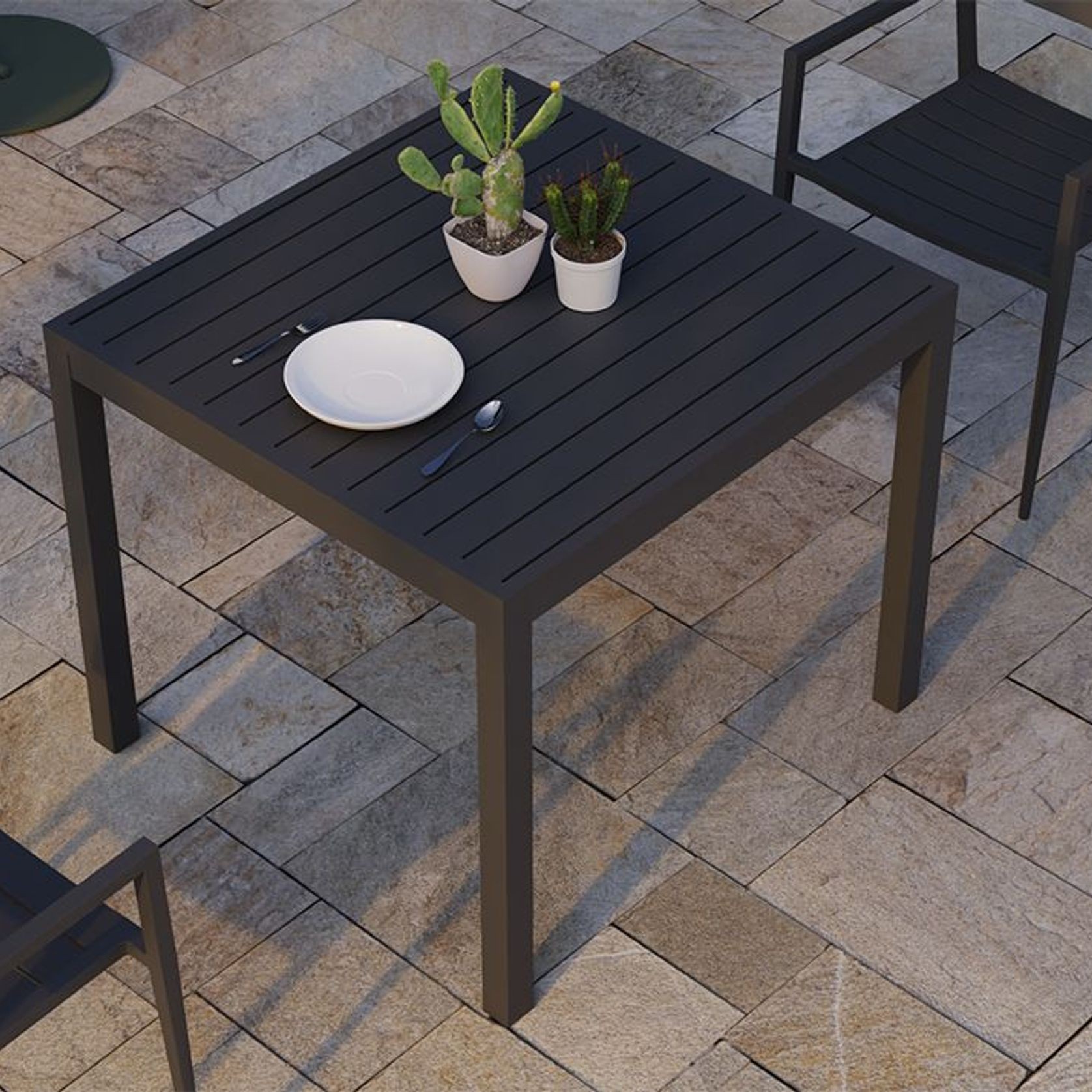 Halki Table - Outdoor - 90cm x 90cm - Charcoal gallery detail image