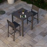 Halki Table - Outdoor - High Bar - Matt Charcoal 77 x 77cm gallery detail image
