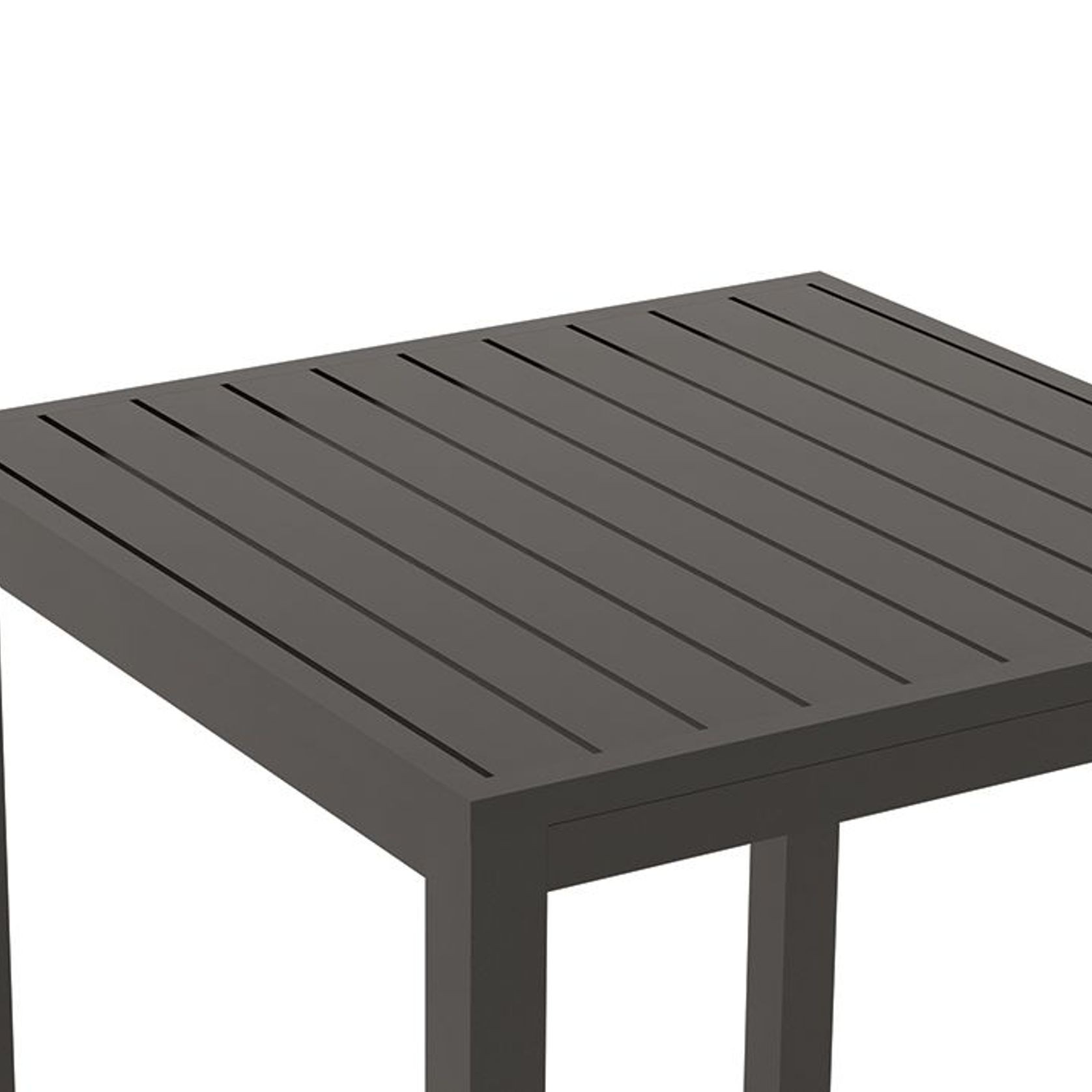 Halki Table Matt Charcoal Aluminium 77cm x 77xm gallery detail image