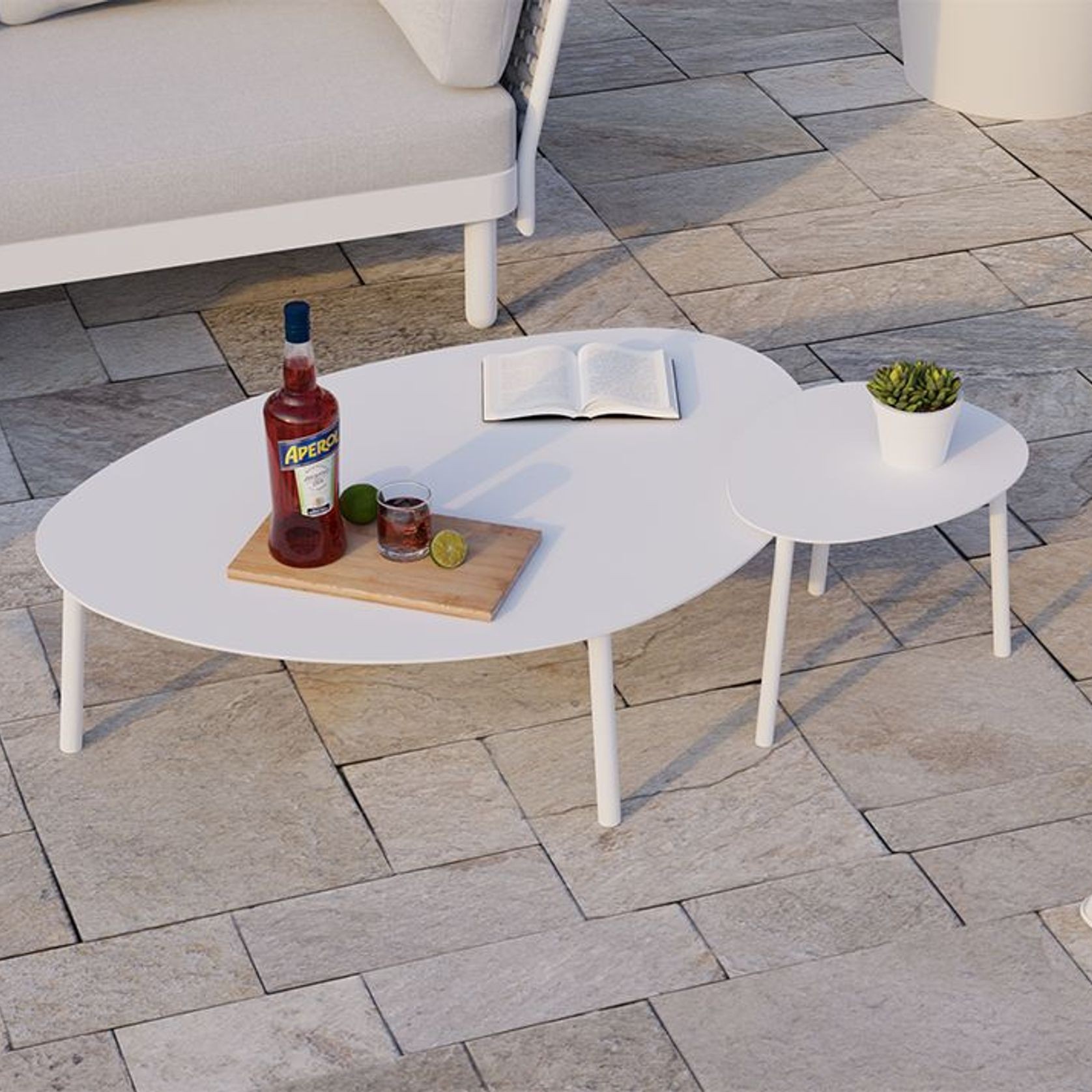 Cetara Side Table - Outdoor - White gallery detail image